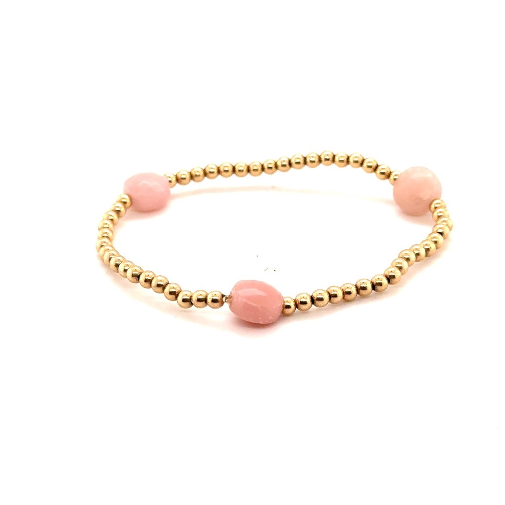 Enewton Hope Unswerving 14kt Gold Filled Pink Beaded Stretch Bracelet Womens